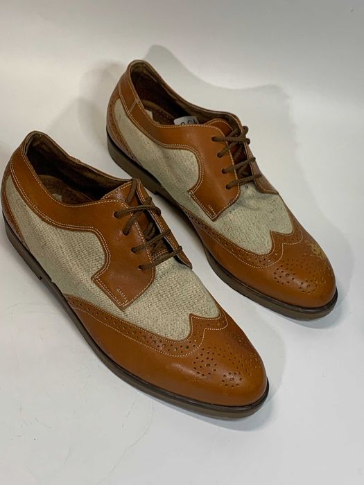 Чоловічі туфлі, броги оксфорді парусин р 43 (28 см.) Уцінка  нове