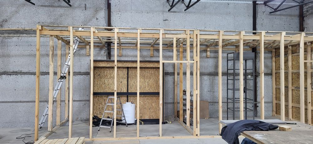 Монтаж каркасних споруд- будинків, сараїв, гаражів - дерево, ОСБ, гіпс