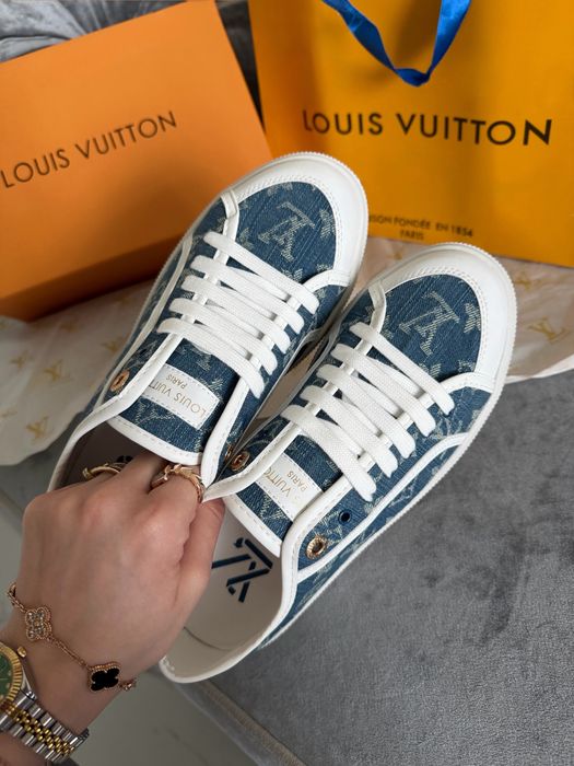 Кеды кроссовки Louis Vuitton джинсовые