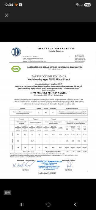 Piec na drewno 6kw