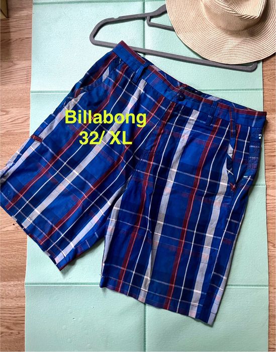 Billabong spodenki w kratę z logo markowe 32/XL