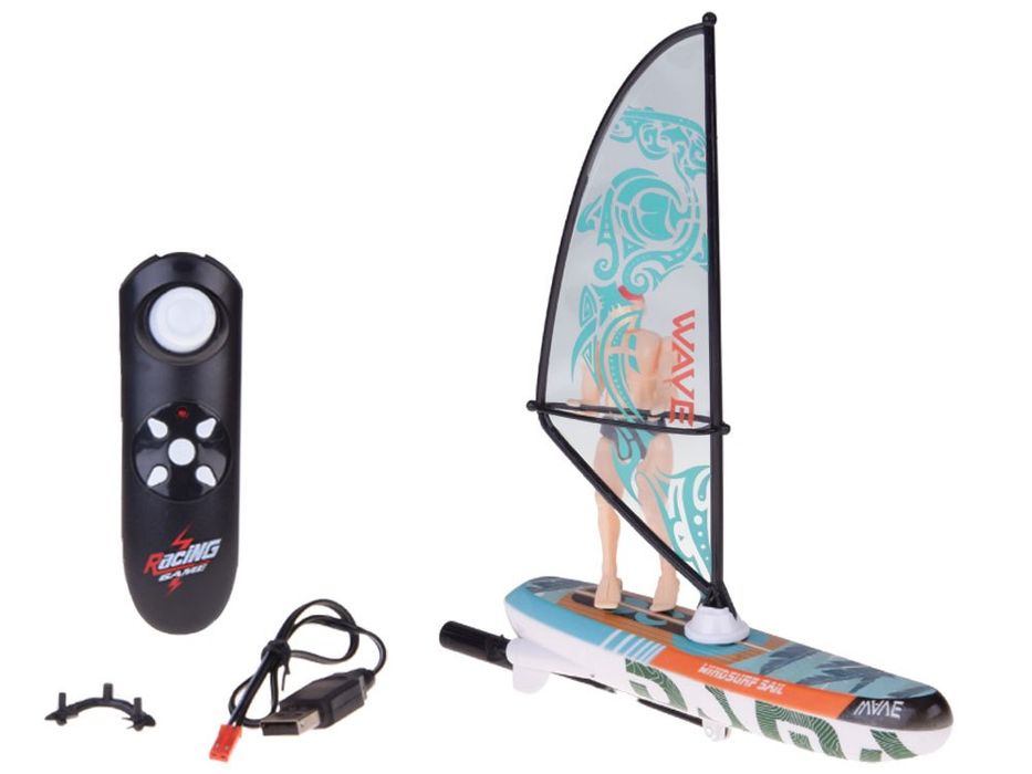 Zdalnie sterowany świecący WINDSURFER pływający na pilota