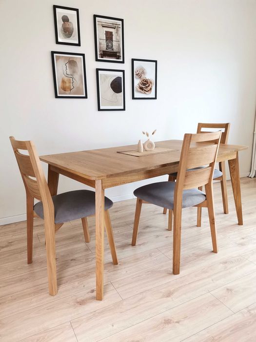 Stół drewniany rozkładany-chowana wkładka-stół dębowy prostokątny