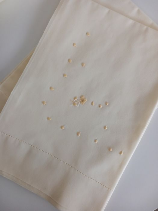 Lençóis Bordados Cama Casal - NOVOS