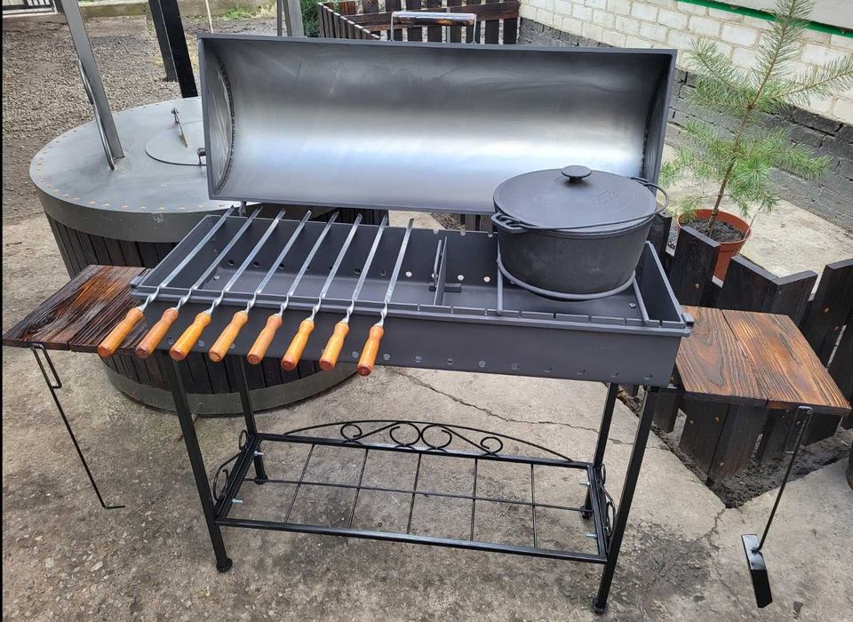 Усиленный! 3/4/5/6мм! 101см! Мангал Барбекю с Крышкой! Качествееный