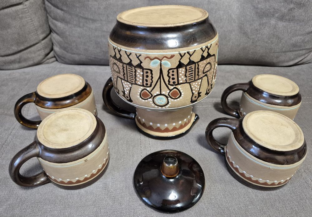 Авторский редкий кувшин  и чашки ЛКСФ