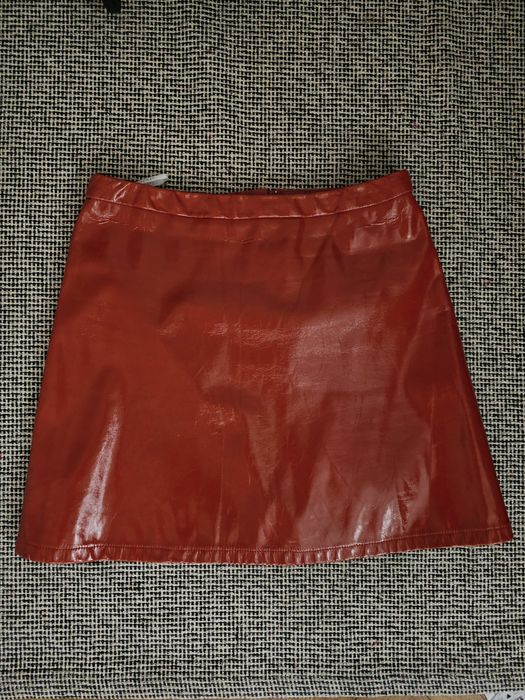 Spódniczka mini miodowa eko skóra