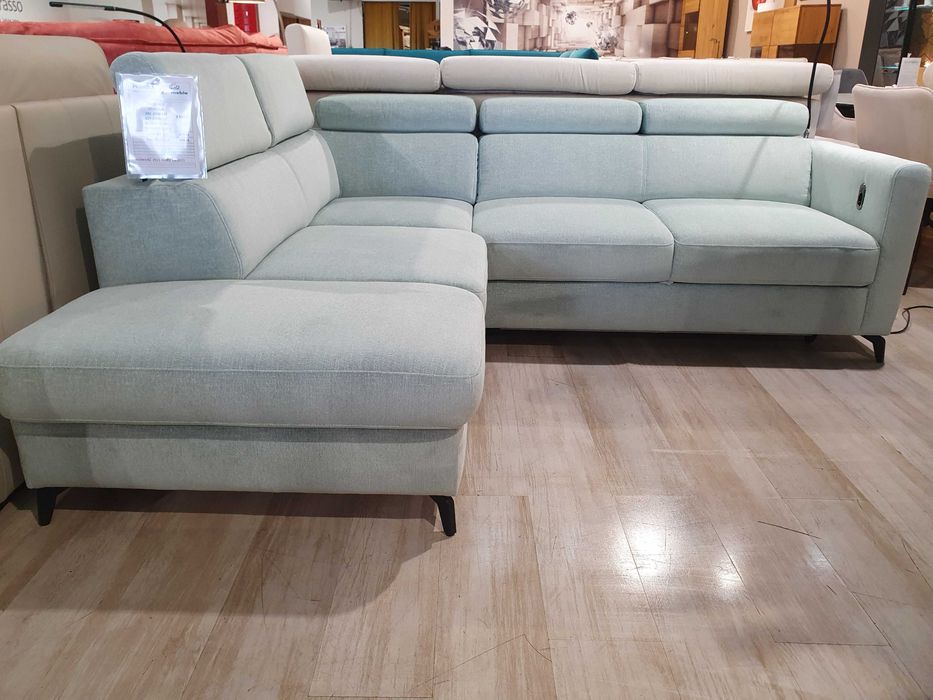 Narożnik Primula z funkcją spania,lampka,gniazdo USB VERO Promocja 15%