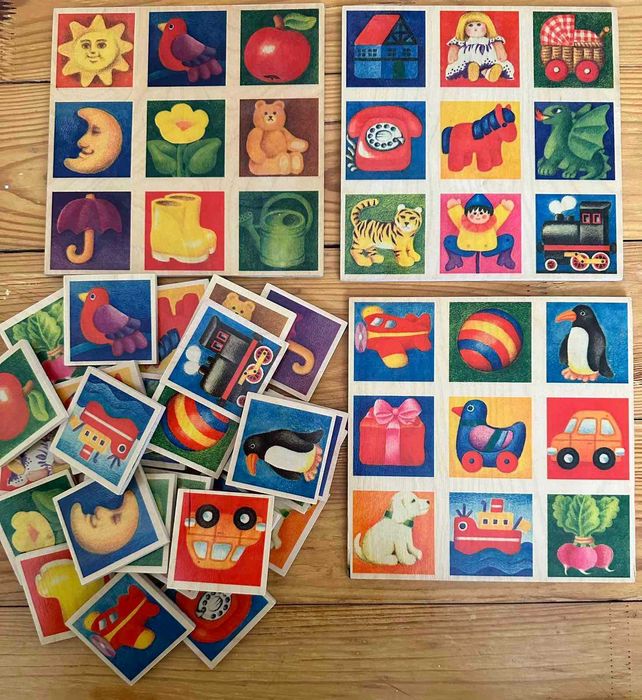 Дерев'яні картки лото настільна гра Монтесорі