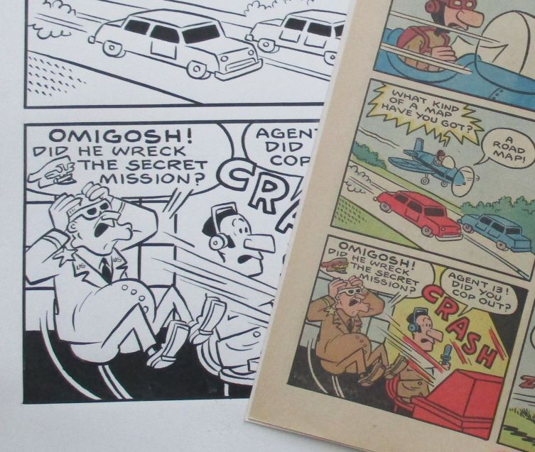 1970 original comic book art - Sad Sack - prancha de banda desenhada