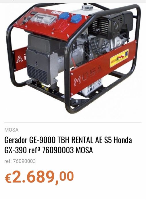 Gerador honda 9000 mosa