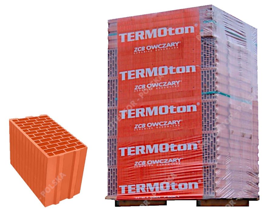 pustak TERMOTON 18,8cm kratówka cegła dziurawka max mur SZLIF OWCZARY