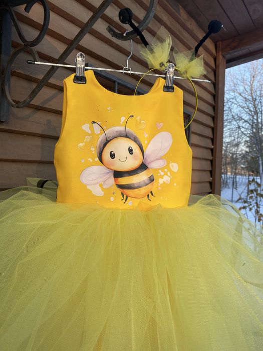 Сукня бджілки обруч крила жовта костюм  на свято весни день мами пишна