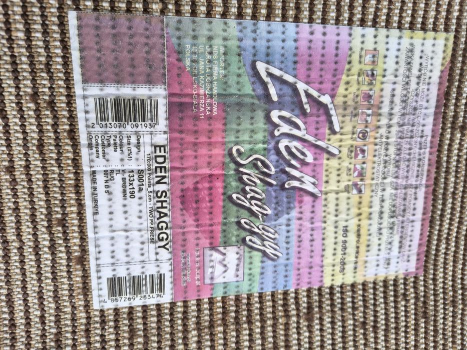 Dywan Shaggy 133x190 brązowy