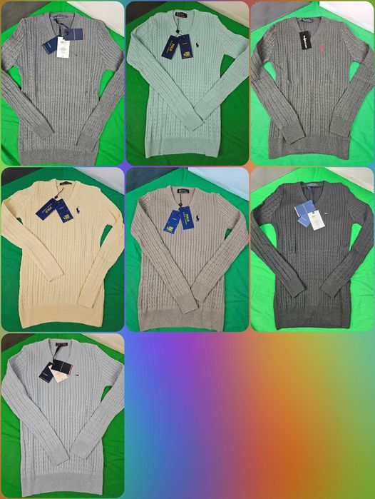 S- XL Premium Swetry Damskie Tommy Hilfiger Swetr Ralph Wyszywane HIT