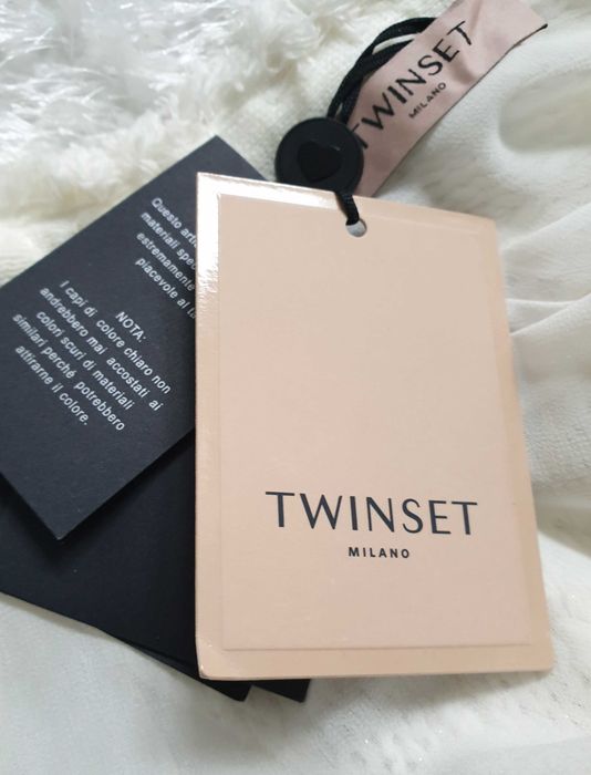 Twin Set  cudny sweterek ecry roz L