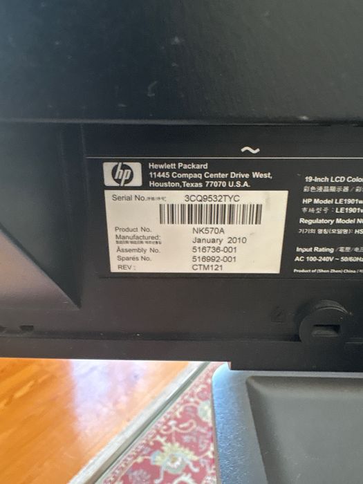 Monitor HP 19” bom estado