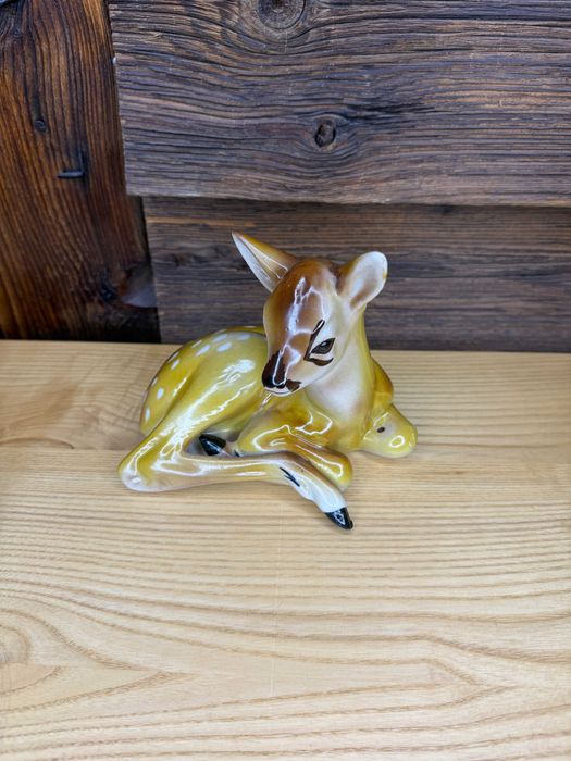 Figurka porcelanowa sarna Bambi jelonek Steatyt Katowice PRL A509