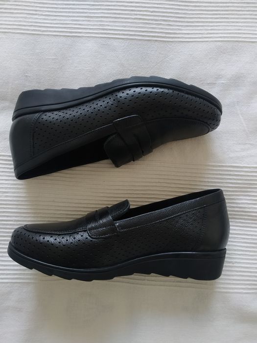 Buty skórzane NOWE damskie czarne/ mokasyny MEDICUS rozm.39