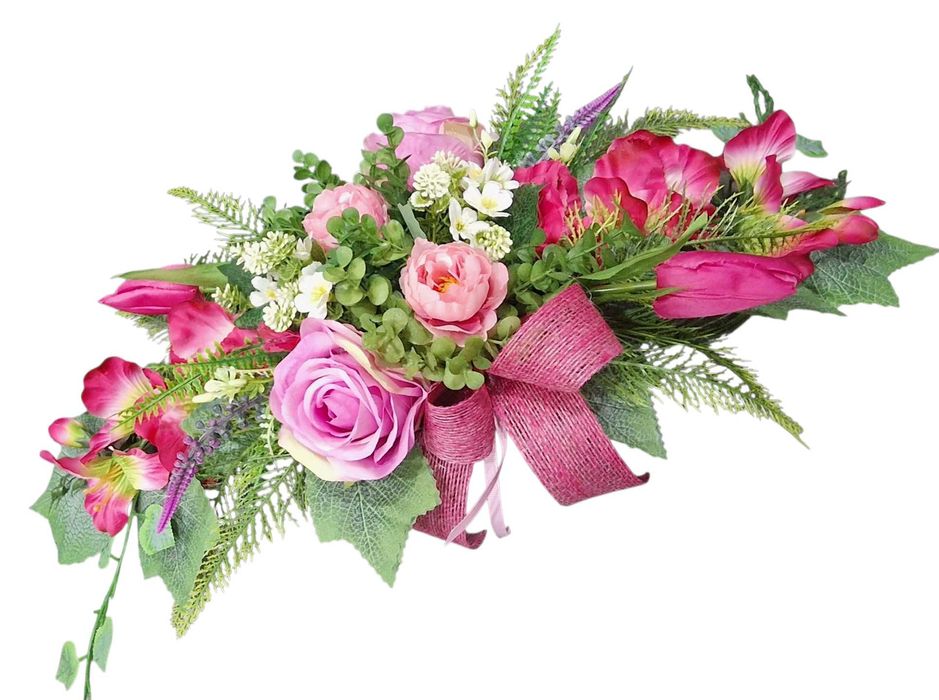 Komplet kompozycji kwiatowych na grób stroik wkład do wazonu W237