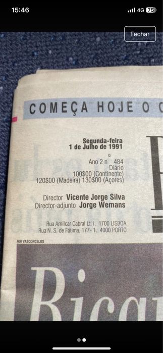 Jornal rarissimo de O Publico