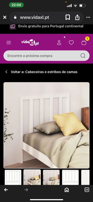 cabeceira de cama em madeira branca 1,25mx1,00m nova