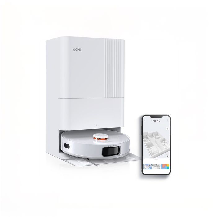 Миючий робот-пилосос JONR P20 Pro (8000 Па) — Станція самоочищення