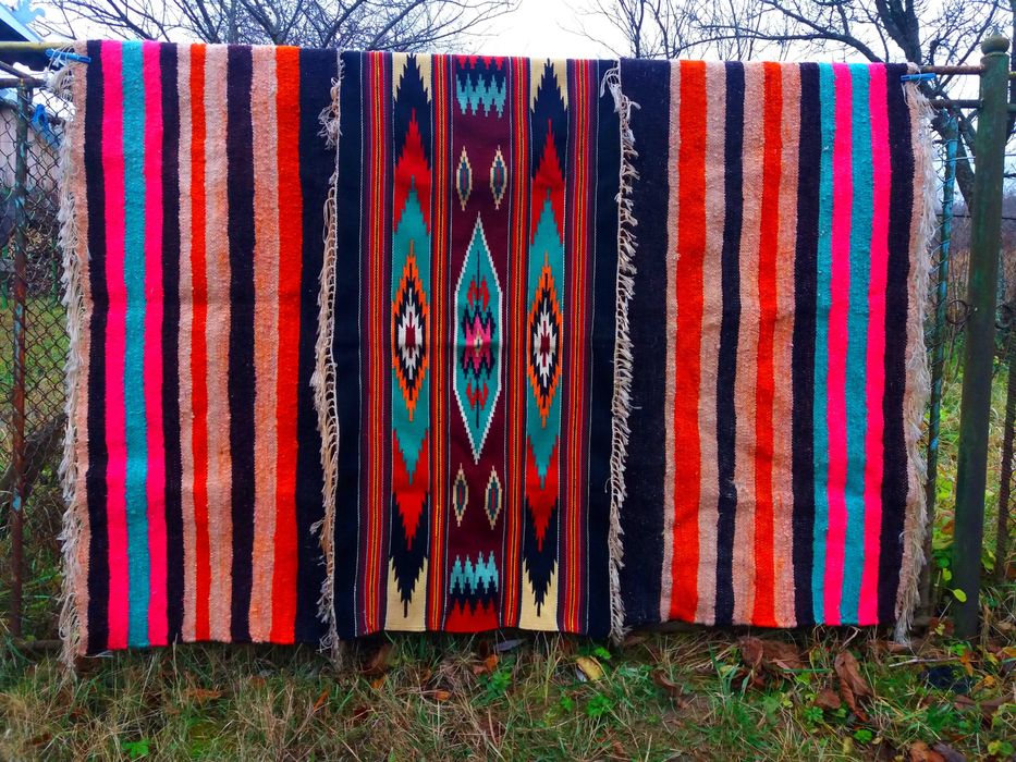 РІДКІСНИЙ СТАРОВИННИЙ ГУЦУЛЬСЬКИЙ шерстяний домотканий килим. ОлхДост.