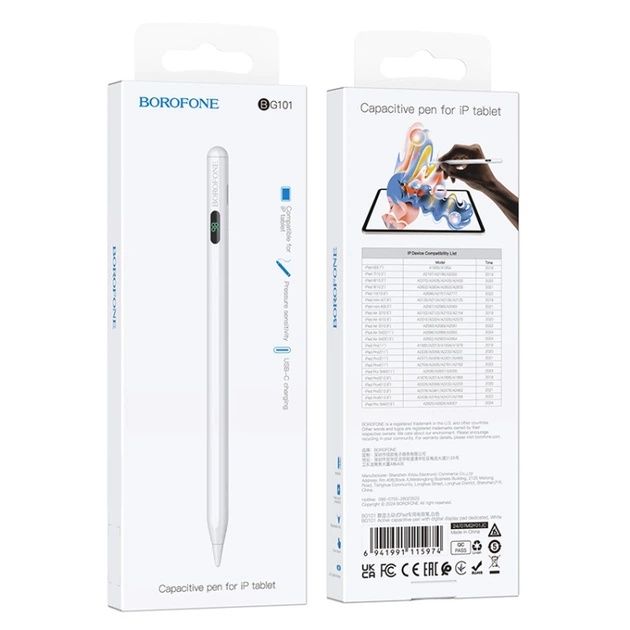 Зручний Активний стілус Borofone BG101 active pen Стилус Apple iPad
