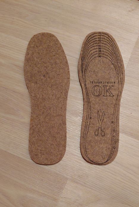 Устілка ЗИМА! стелька войлок+ збита вовна, войлочна обрізна ПАРА