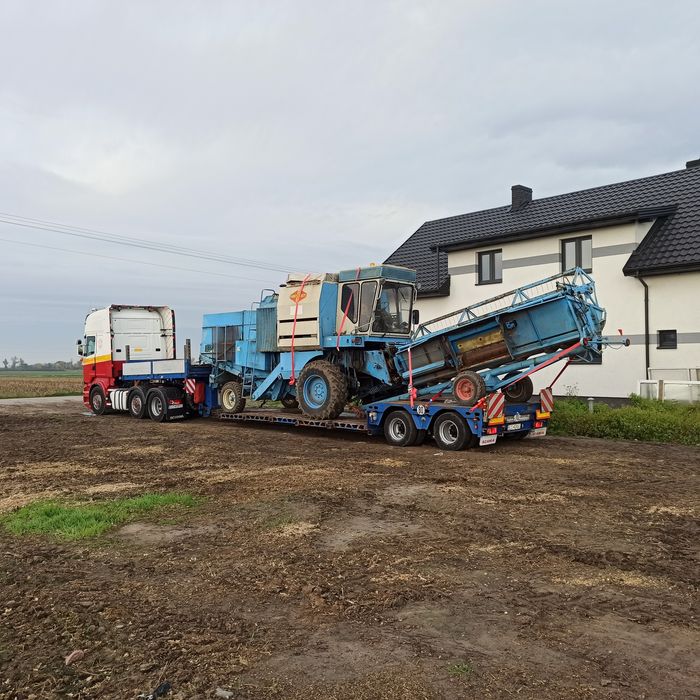 Transport maszyn rolniczych- kombajnow, sierczkarni, przyczep