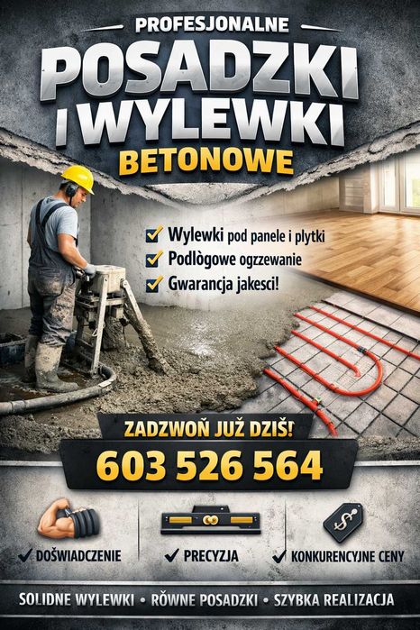 POSADZKI WYLEWKI maszynowe betonowe MIXOKRET NR-603 526 564
