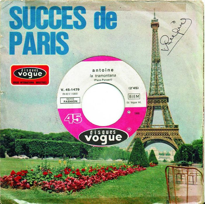 Antoine - La Tramontana / Io Voglio Andare In Guerra - 1968 Vogue - France 7"