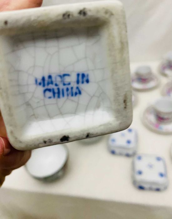 Lote 4 Peças Porcelana Chinesa Azul e Branco - Dragão & Paisagens