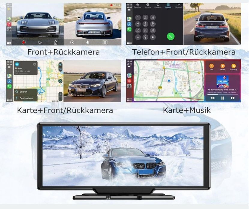 Radioodtwarzacz ESSGOO A-pple CarPlay&Android Auto 10,26" IPS 4K Bluet