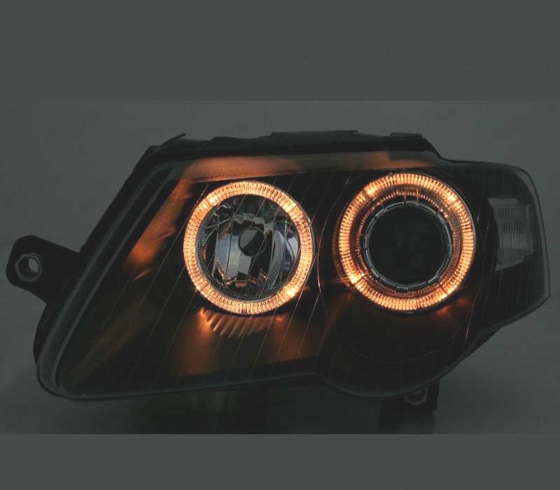 FARÓIS VOLKSWAGEN VW PASSAT 3C 05-10 ANGEL EYES FUNDO NEGRO