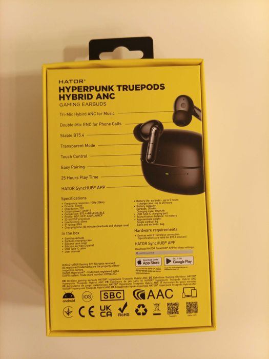 HATOR Hyperpunk Truepods Hybrid ANC — нові, в коробці