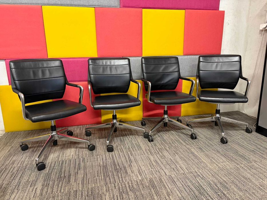 Krzesło konferencyjne skórzane biurowe Sedus Crossline 4 sztuki