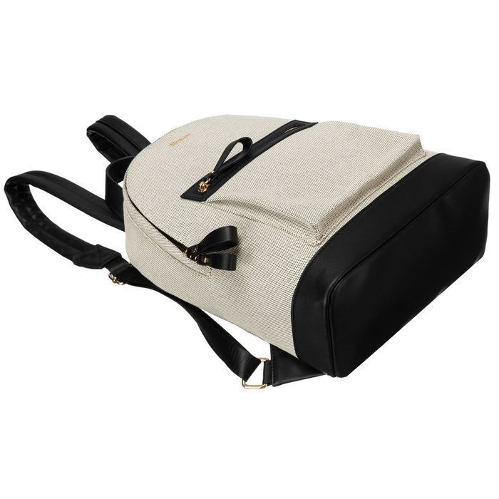 Plecak Damski PETERSON Miejski Skóra Tkanina PTN CAN-05 Beżowo-Czarny