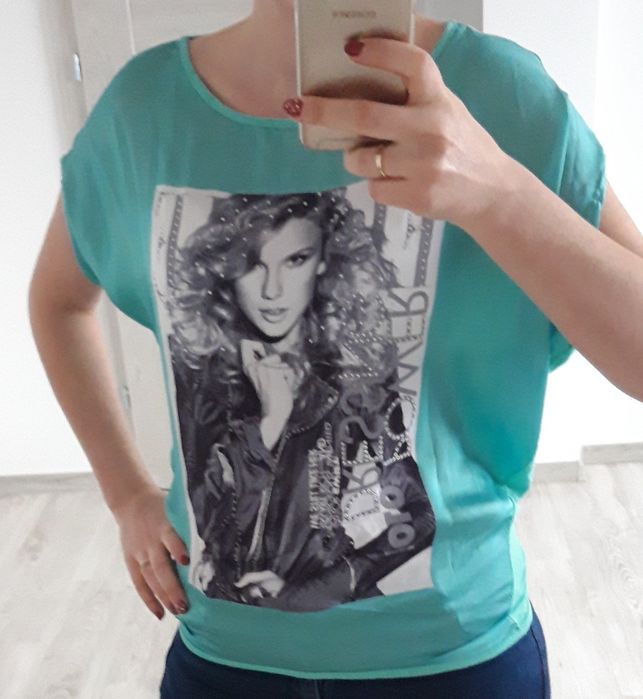 Bluzka S turkusowa