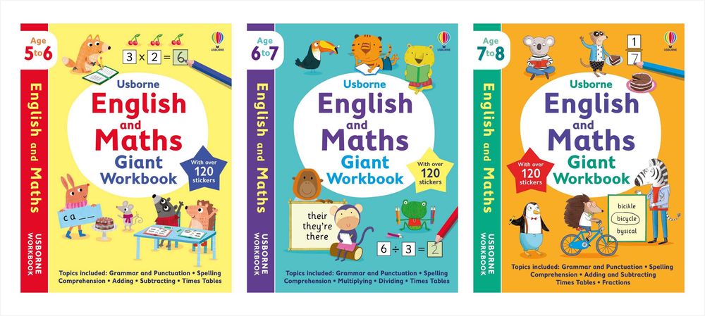 English and Maths Giant Workbook - ZESTAW 3 książek, NOWE