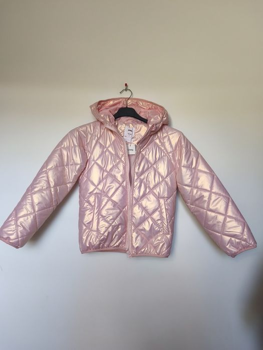 Kurtka Sinsay nowa z metką 140 różowa dziewczęca błyszcząca ciepła z k