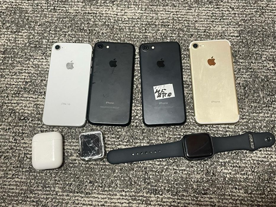 Лот: 3 шт iphone 7, 1 шт iphone 8, apple watche 6, 3.
