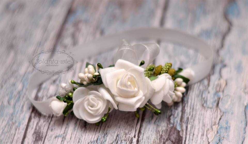 Bogata opaska do chrztu, roczek, święta, chrzest, sesja fotograficzna