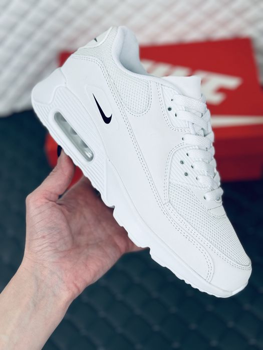 Кроссовки женские весенние Nike Air Max 90 all white кросовки Найк 90: ...