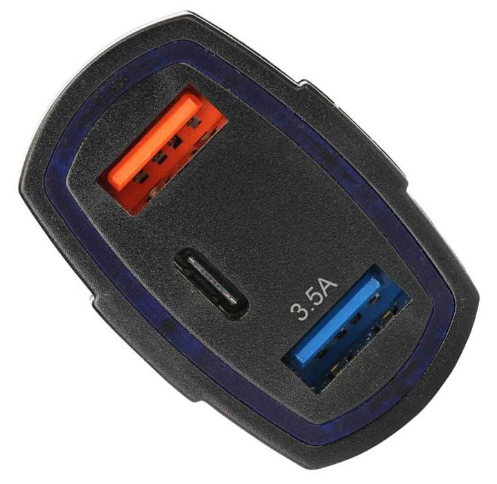Ładowarka samochodowa USB USB-C 3.1A szybkie ładowanie 12V/24V do auta