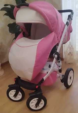 Дитяча коляска універсальна 2 в 1 Riko Brano Ecco 18 baby pink