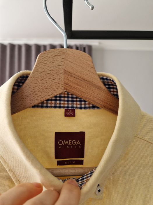 Elegancka męska żółta koszula M, Omega Vision