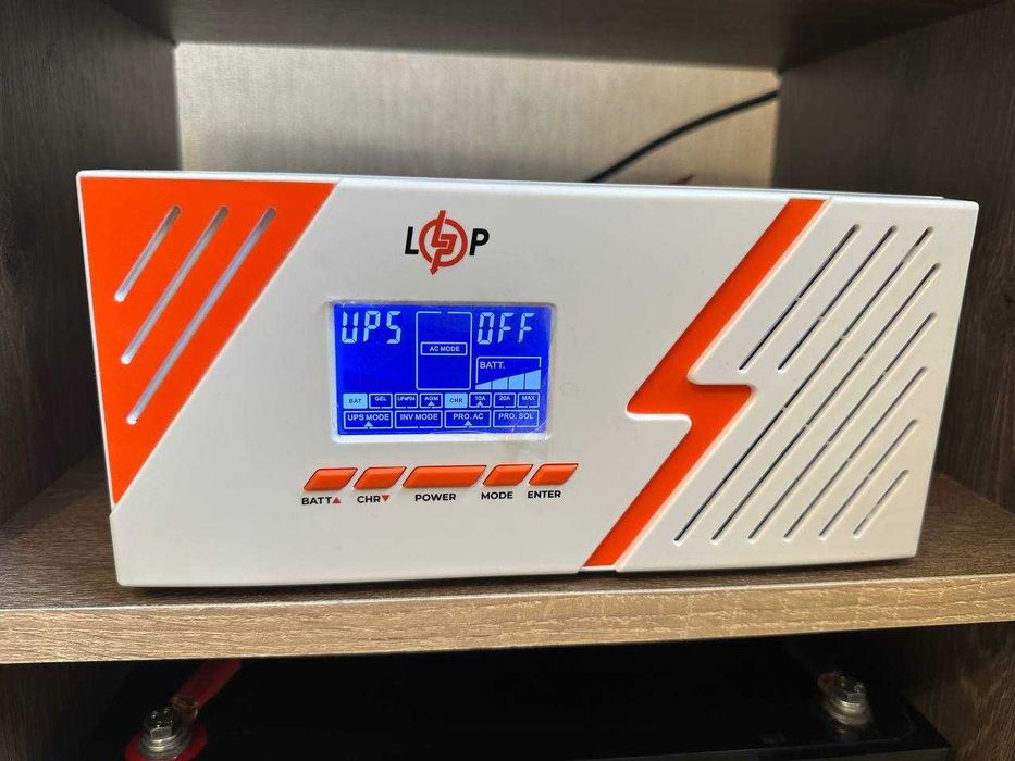 ДБЖ + АКБ з правильною синусоїдою 12V LPM-PSW-1500VA (1050Вт) White
