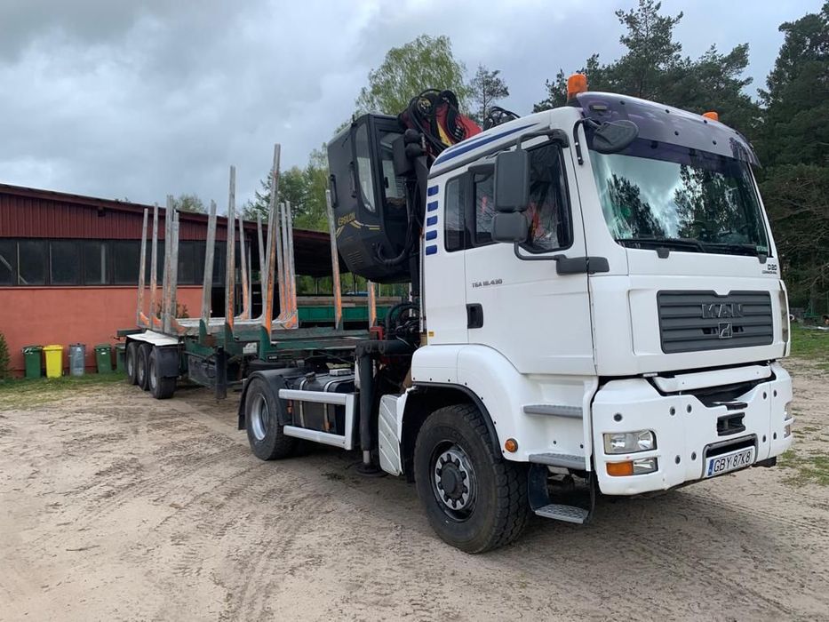 MAN TGA  do drewna dłużycy , naczepa LEMEX 2007r.